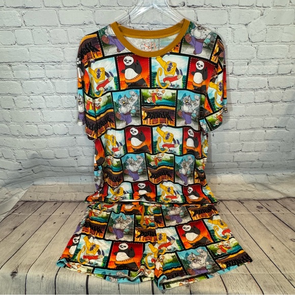Snug Bugs Co Kung Fu Panda Bamboo Pajama Short Set - Picture 1 of 5